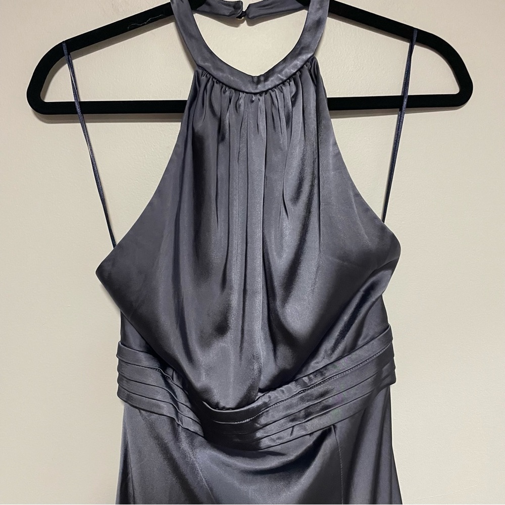 Keepsake the Label for Anthropologie Slate Blue Halter Formal Dress - Picture 6 of 13